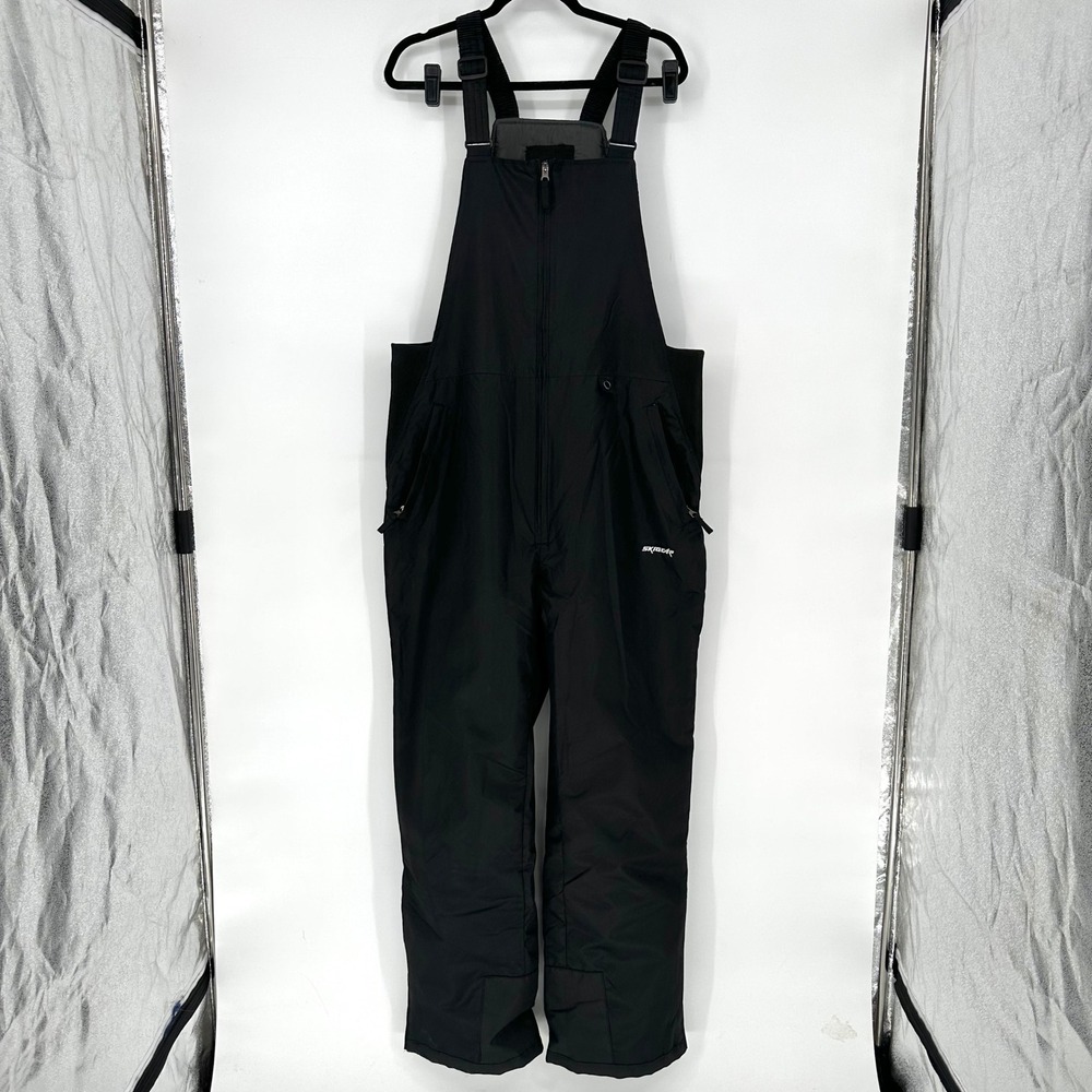 Ski Gear Black Insulated Ski Snowboarding Snow Bib Overalls 36-38 W 32L Men's L